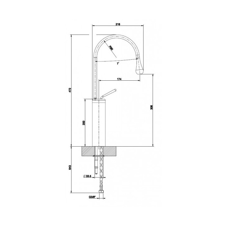 Bateria umywalkowa Gessi Goccia, wysoka- sanitbuy.pl