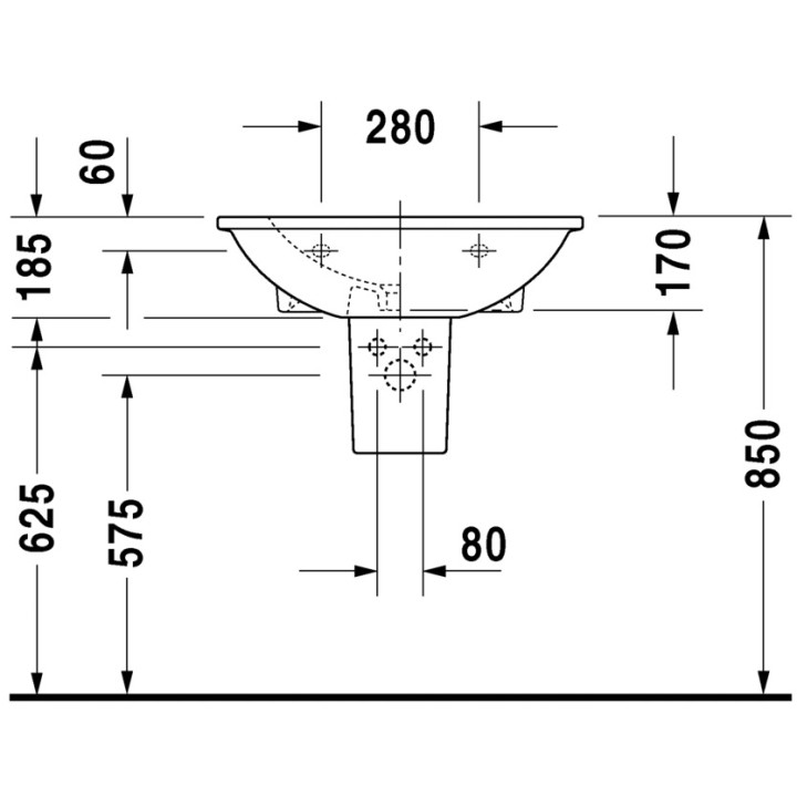Umywalka Duravit Darling New 650x540 mm, jednootworowa- sanitbuy.pl