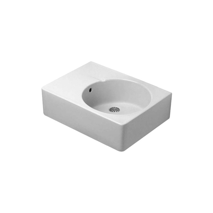 Umywalka wiszaca, Duravit Scola, 615x460 mm, komora z prawej strony, 1-otworowa, Biały Alpin- sanitbuy.pl