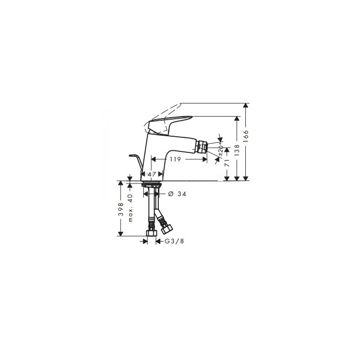 Bateria bidetowa Hangrohe Logis - sanitbuy.pl