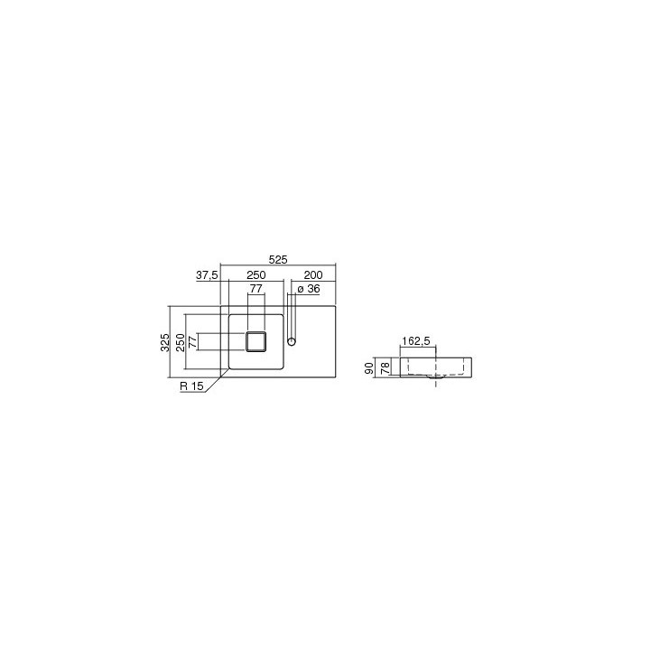 Umywalka Alape WT.QS525H.L 525x325 mm- sanitbuy.pl
