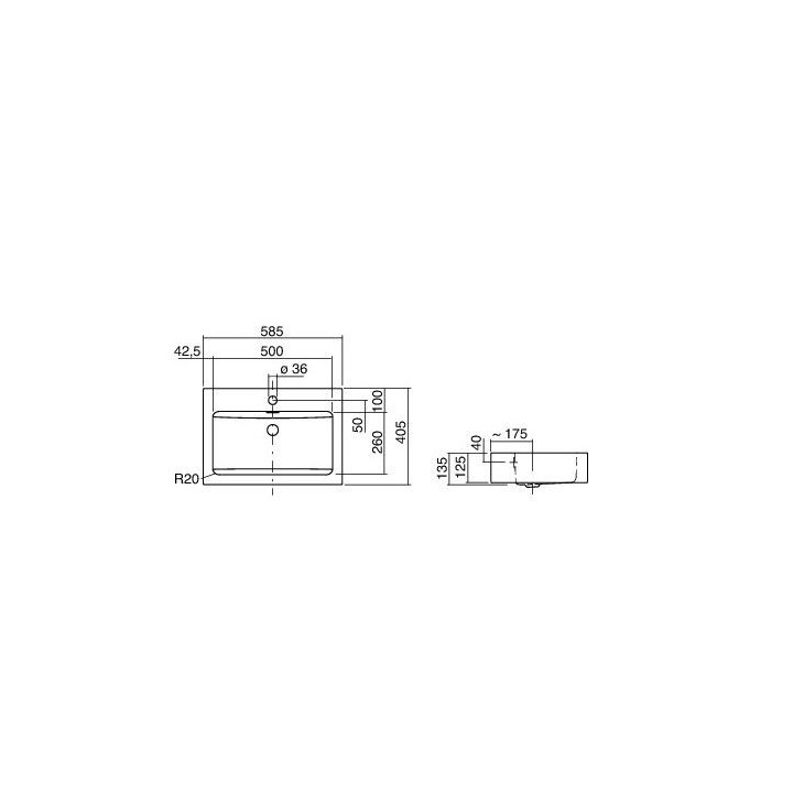 Umywalka Alape WT.PR585H 585x405 mm- sanitbuy.pl