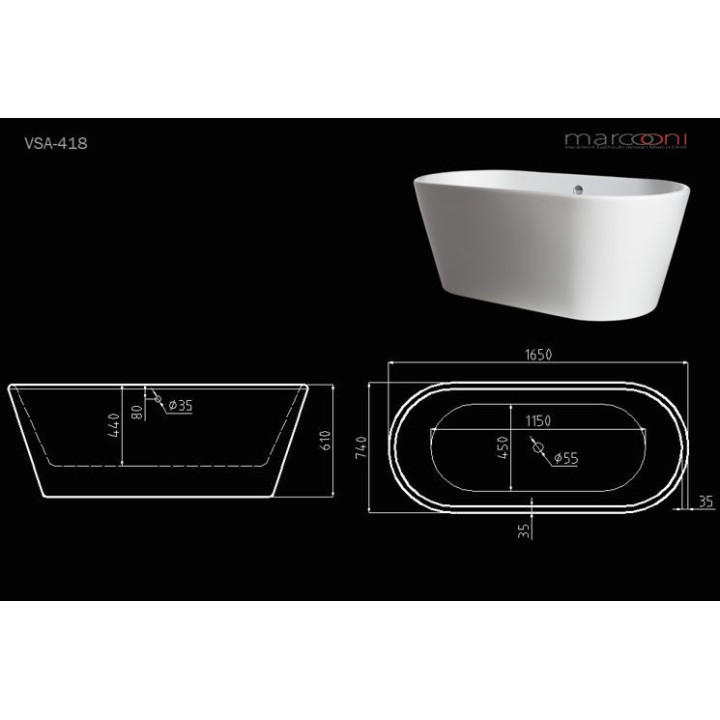 Wanna do zabudowy MARCOONI VBS-21 170x85 cm- sanitbuy.pl