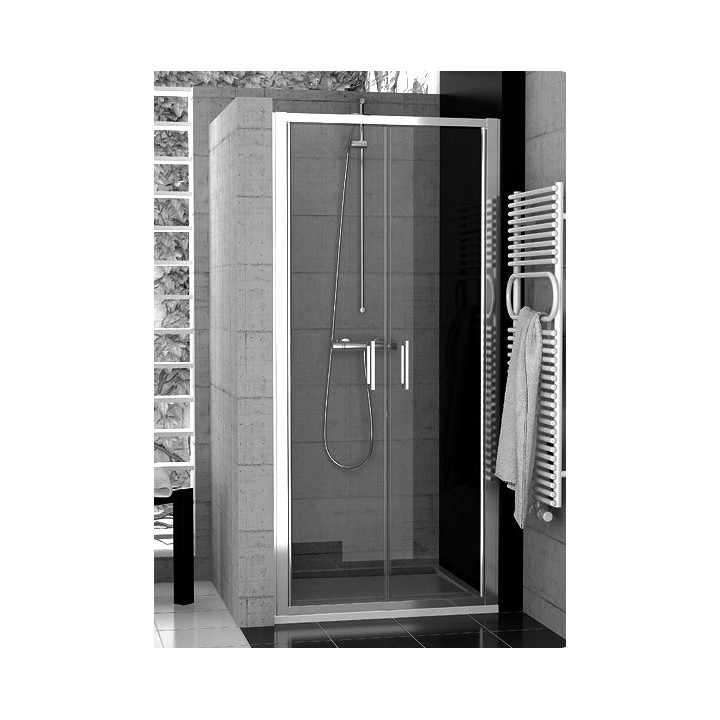Kabina kwadratowa 90 cm z rozsuwanymi drzwiami Ronal Pur Light S, połysk- sanitbuy.pl