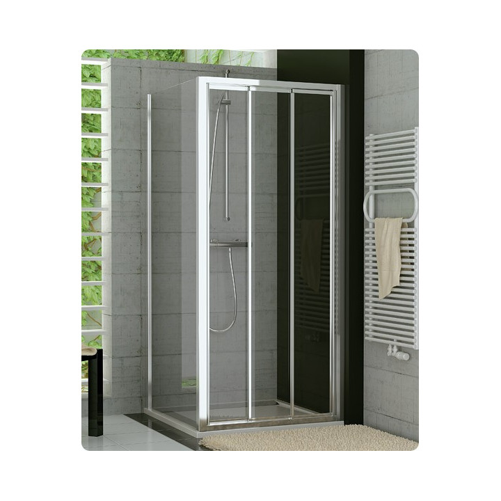Kabina kwadratowa 90 cm z rozsuwanymi drzwiami Ronal Pur Light S, połysk- sanitbuy.pl