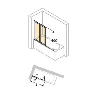 Parawan nawannowy Huppe 501 Design Pure - 1-częściowy 750 mm- sanitbuy.pl