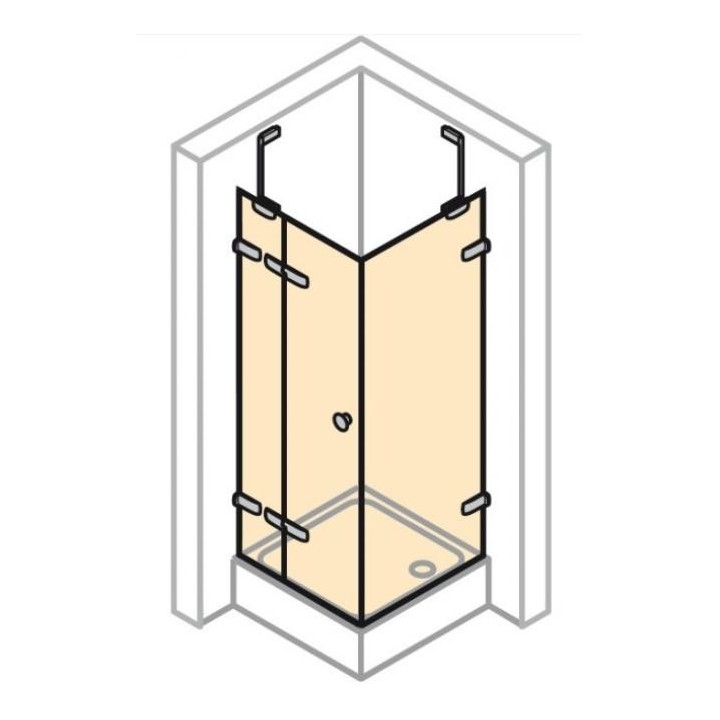 Drzwi suwane Huppe Aura Elegance , 900 x 900 mm, szkło srebrny mat , przeźroczyste- sanitbuy.pl