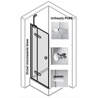 Drzwi suwane Huppe Aura Elegance , 900 x 900 mm, szkło srebrny mat , przeźroczyste- sanitbuy.pl
