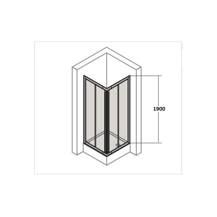 Drzwi suwane Huppe Aura Elegance , 900 x 900 mm, szkło srebrny mat , przeźroczyste- sanitbuy.pl