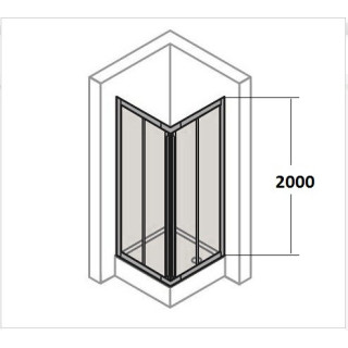 Drzwi suwane Huppe Aura Elegance , 900 x 900 mm, szkło srebrny mat , przeźroczyste- sanitbuy.pl