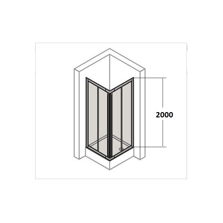 Drzwi suwane Huppe Aura Elegance , 900 x 900 mm, szkło srebrny mat , przeźroczyste- sanitbuy.pl