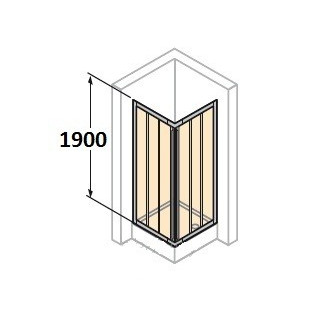 Drzwi suwane Huppe Aura Elegance , 900 x 900 mm, szkło srebrny mat , przeźroczyste- sanitbuy.pl