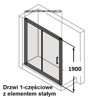Drzwi suwane Huppe Aura Elegance , 900 x 900 mm, szkło srebrny mat , przeźroczyste- sanitbuy.pl