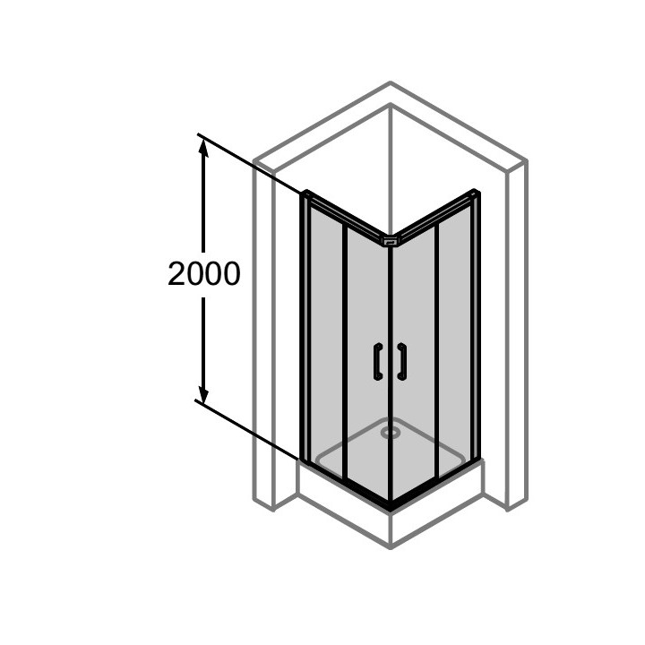 tür suwane huppe aura elegance , 900 x 900 mm, glas silbern matt , transparent- sanitbuy.pl