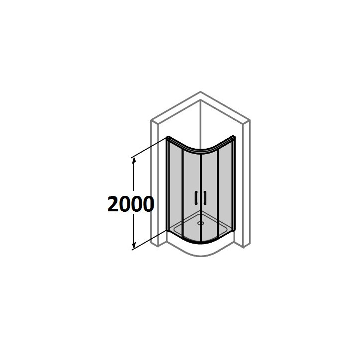 tür suwane huppe aura elegance , 900 x 900 mm, glas silbern matt , transparent- sanitbuy.pl