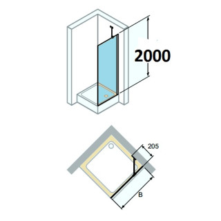 tür suwane huppe aura elegance , 900 x 900 mm, glas silbern matt , transparent- sanitbuy.pl