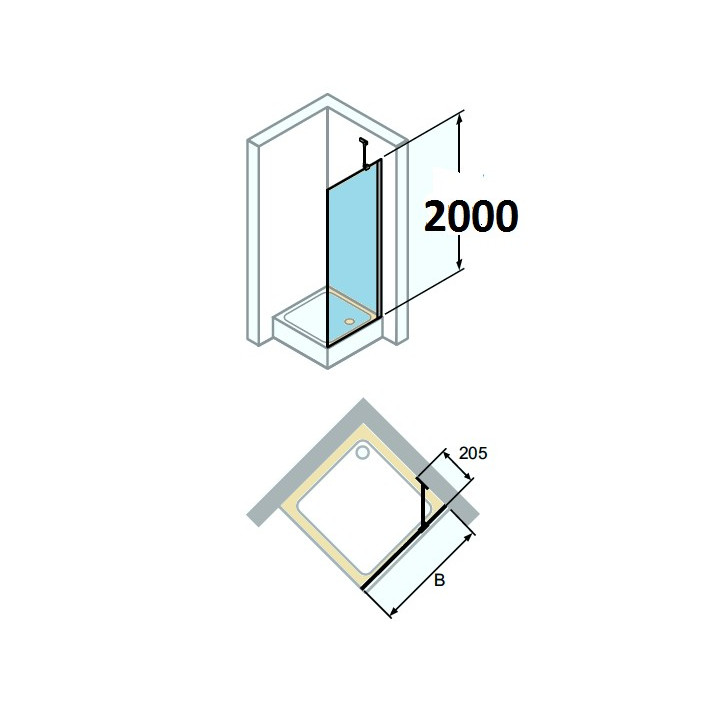tür suwane huppe aura elegance , 900 x 900 mm, glas silbern matt , transparent- sanitbuy.pl
