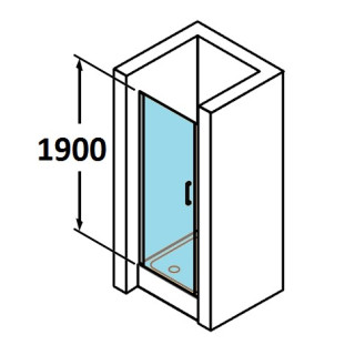 tür suwane huppe aura elegance , 900 x 900 mm, glas silbern matt , transparent- sanitbuy.pl