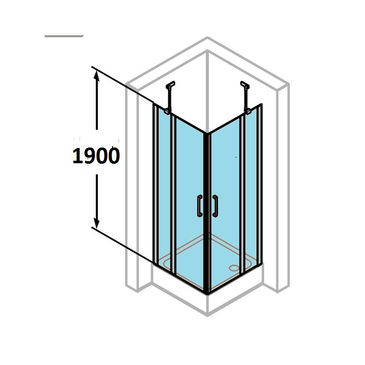 tür suwane huppe aura elegance , 900 x 900 mm, glas silbern matt , transparent- sanitbuy.pl
