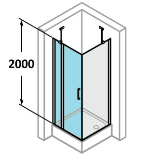 tür suwane huppe aura elegance , 900 x 900 mm, glas silbern matt , transparent- sanitbuy.pl