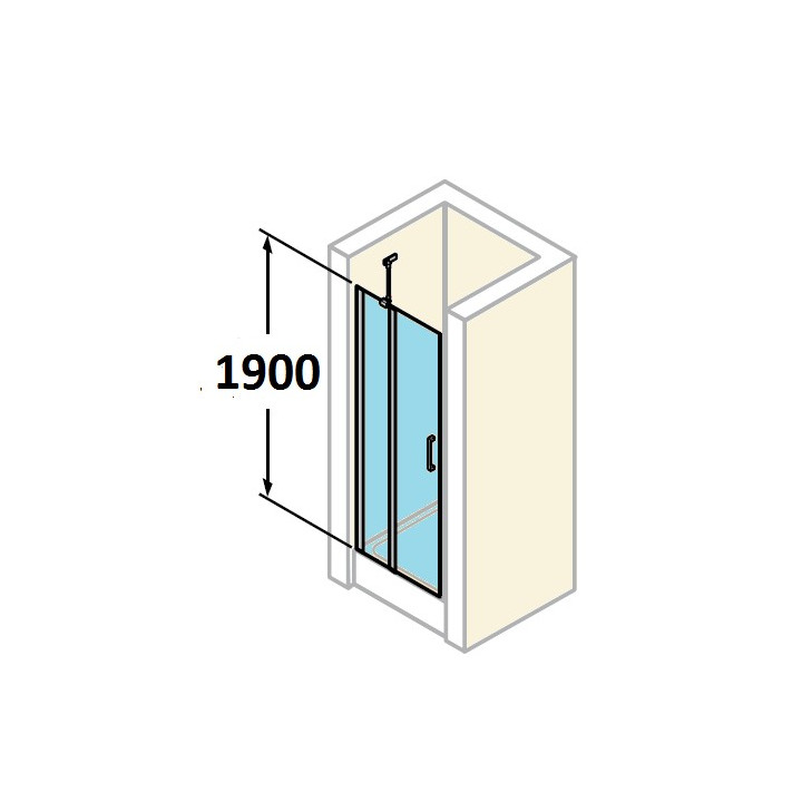 tür suwane huppe aura elegance , 900 x 900 mm, glas silbern matt , transparent- sanitbuy.pl