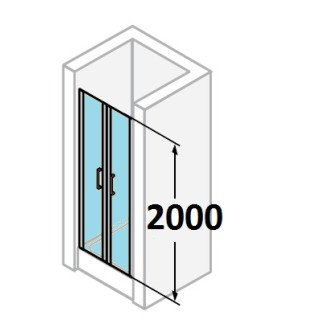 tür suwane huppe aura elegance , 900 x 900 mm, glas silbern matt , transparent- sanitbuy.pl