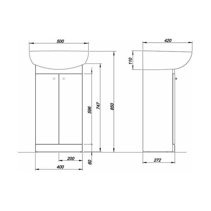 waschtischKolo nova einbau- 56x48 cm- sanitbuy.pl