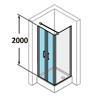 tür suwane huppe aura elegance , 900 x 900 mm, glas silbern matt , transparent- sanitbuy.pl