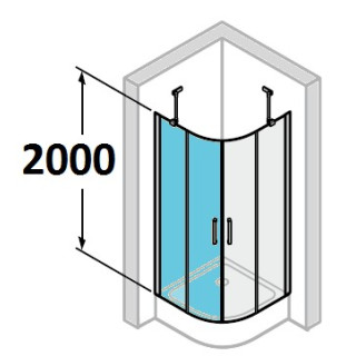 tür suwane huppe aura elegance , 900 x 900 mm, glas silbern matt , transparent- sanitbuy.pl