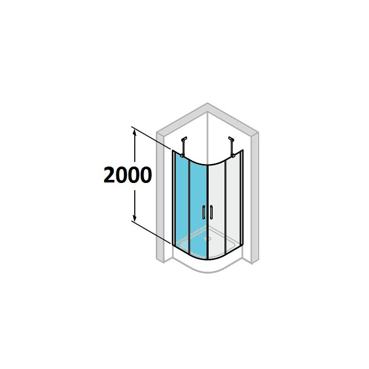 tür suwane huppe aura elegance , 900 x 900 mm, glas silbern matt , transparent- sanitbuy.pl