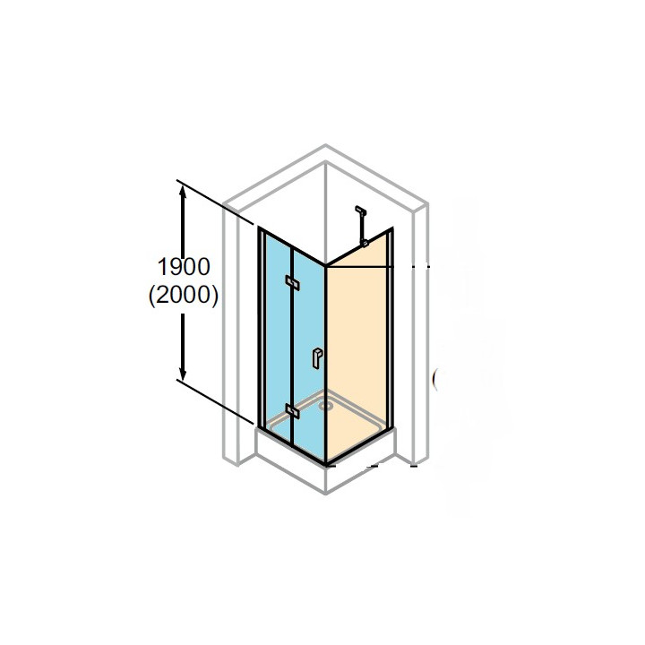 tür dusch- huppe design 501 - Falt-, szer. 800 mm, glas mit schichtanti-plaque- sanitbuy.pl