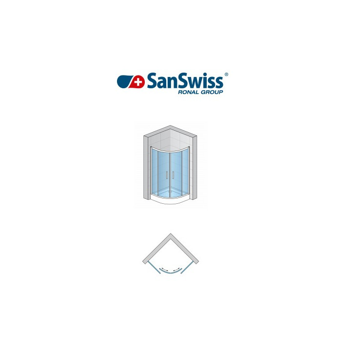 Kabina kwadratowa 90 cm z rozsuwanymi drzwiami Ronal Pur Light S, połysk- sanitbuy.pl
