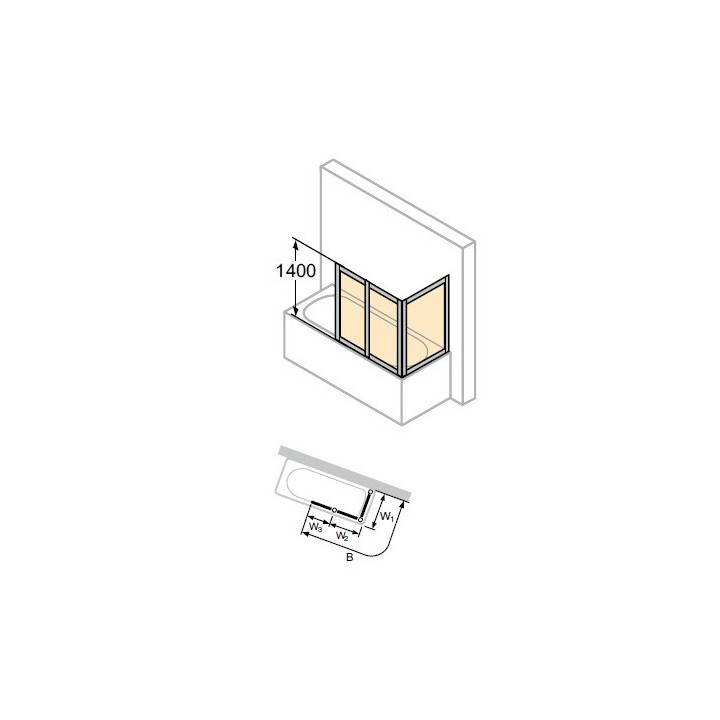 Parawan nawannowy huppe 501 design pure - 1-częściowy 750 mm- sanitbuy.pl