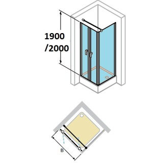 Tür dusch- huppe design 501 - falt-, b 800 mm- sanitbuy.pl