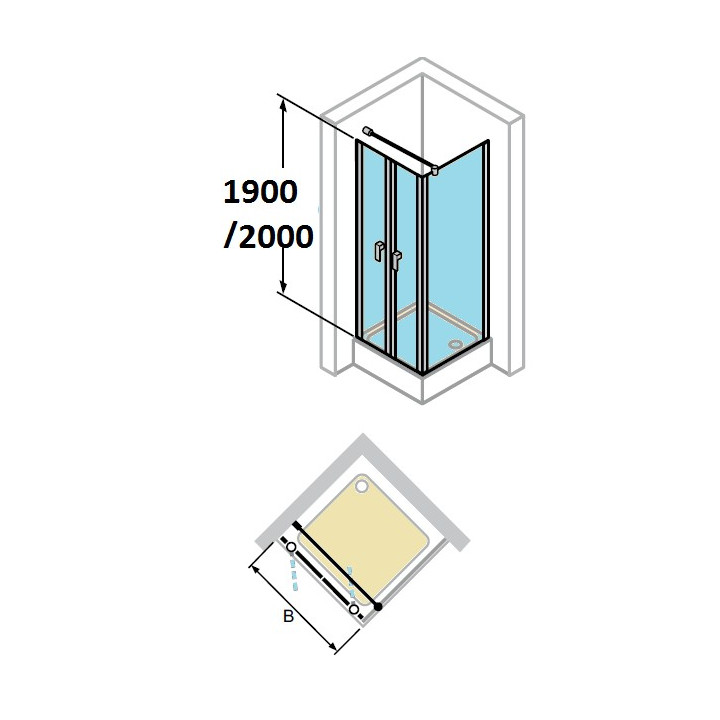Tür dusch- huppe design 501 - falt-, b 800 mm- sanitbuy.pl