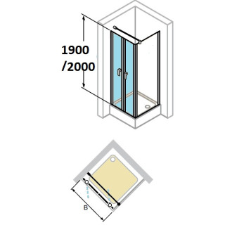 Tür dusch- huppe design 501 - falt-, b 800 mm- sanitbuy.pl