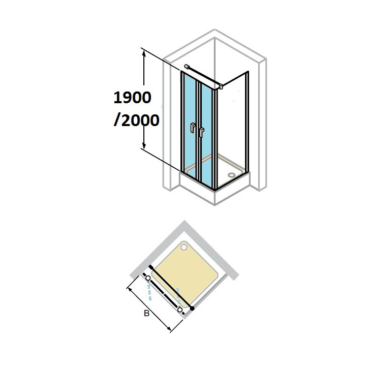 Tür dusch- huppe design 501 - falt-, b 800 mm- sanitbuy.pl