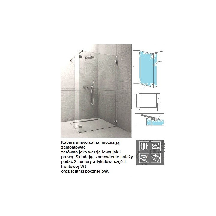 Parawan radaway eos ii pnd 110 prawy- sanitbuy.pl