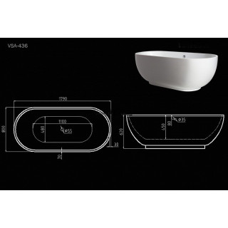 Badewanne zum Einbau marcooni vbs-21 170x85 cm- sanitbuy.pl
