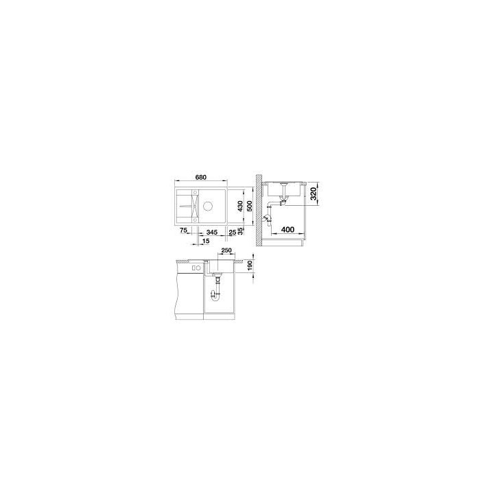 Zlewozmywak Do zabudowy 61,5x50 cm Blanco BLANCOMETRA 6- sanitbuy.pl