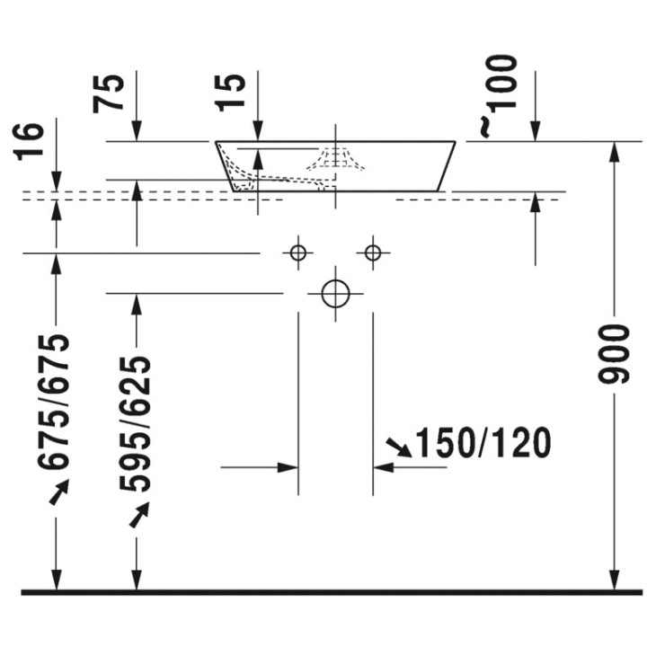 Waschtischduravit Darling new 550x480 mm, mit 1 Anschluss- sanitbuy.pl