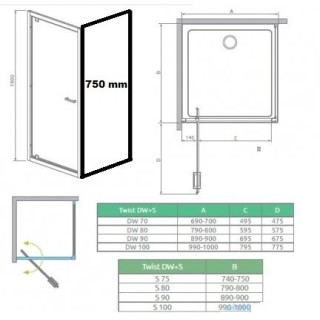 Tür für die kabine Radaway Eos ii kdj 120 prawe- sanitbuy.pl