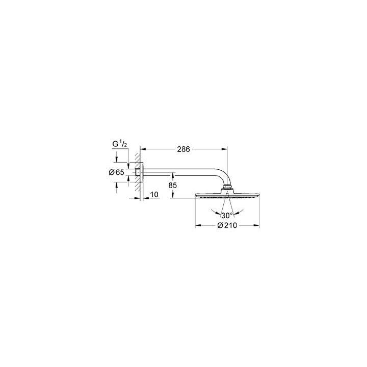 Deszczownica Grohe Raindance Cosmopolitan Ø 210 z ramieniem prysznicowym 286 mm, chrom- sanitbuy.pl