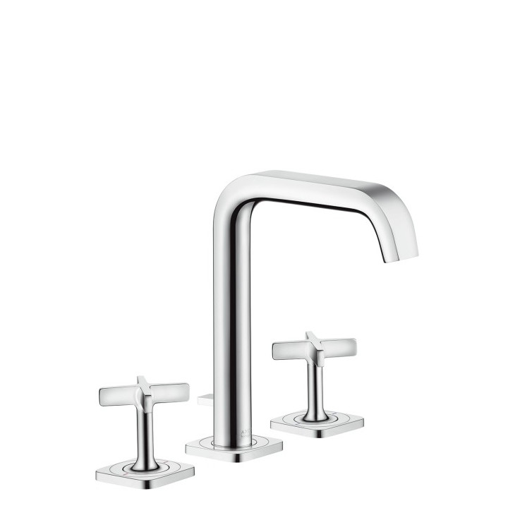 Bateria umywalkowa 3-otworowa Axor Citterio E stojąca, dł. wylewki 165 mm, chrom, z płytką, DN15- sanitbuy.pl