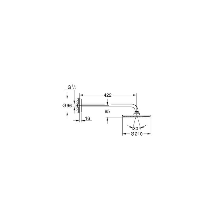 Zestaw prysznicowy GROHE Rainshower Cosmopolitan 210, ścienny, dł. ramienia 286 mm, chrom- sanitbuy.pl