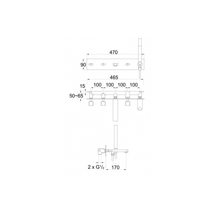 Bateria natryskowa Steinberg Seria 235, chrom- sanitbuy.pl