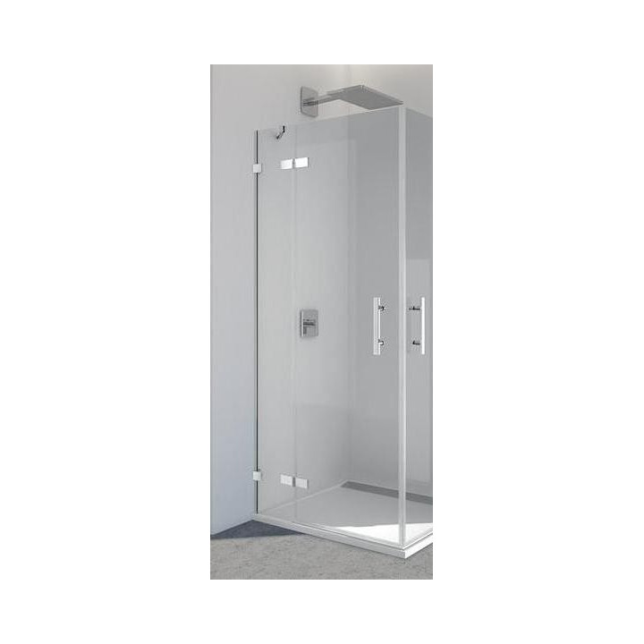 Drzwi jednoczęściowe ze ścianką SanSwiss PUR PU31 lewe, chrom, szer. do 2000 mm, wys. do 2300 mm (MAX), przezroczyste- sanitbuy.