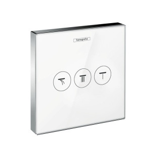 Bateria termostatyczna Hansgrohe ShowerSelect Glass podtynkowa, el. zewnętrzny, biały/chrom, HighFlow- sanitbuy.pl