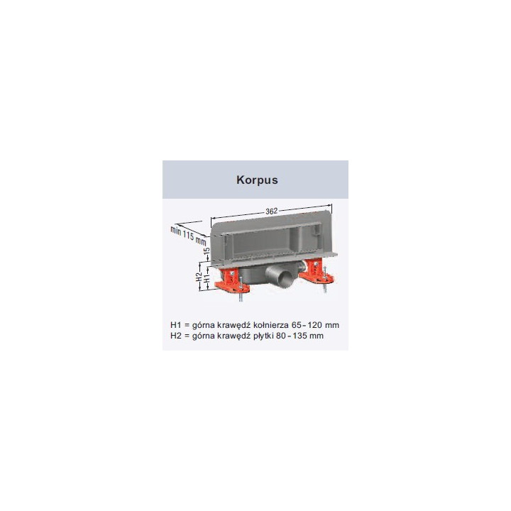 Ablaufrinne Kessel Linearis Compact łazienkowy komplett, długość 850 mm- sanitbuy.pl