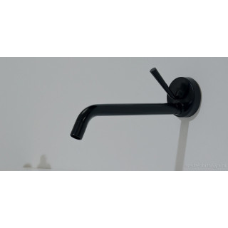 Bateria umywalkowa Zucchetti Isystick ścienna, dł. 166 mm, czarny, podtynkowa, el. zewnętrzny- sanitbuy.pl